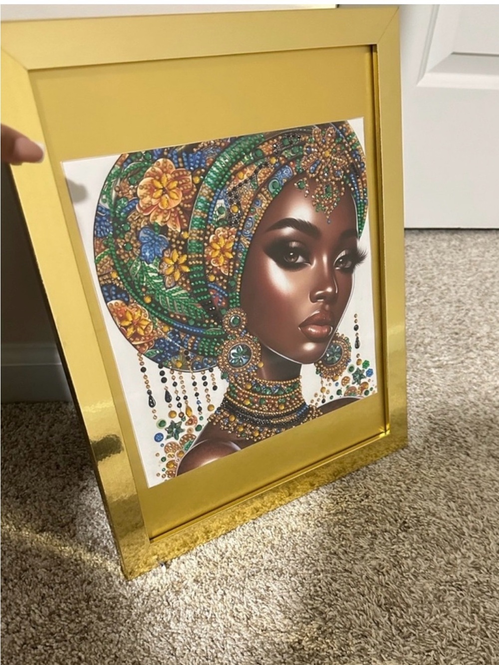 Framed African Queen Art Print in Gold